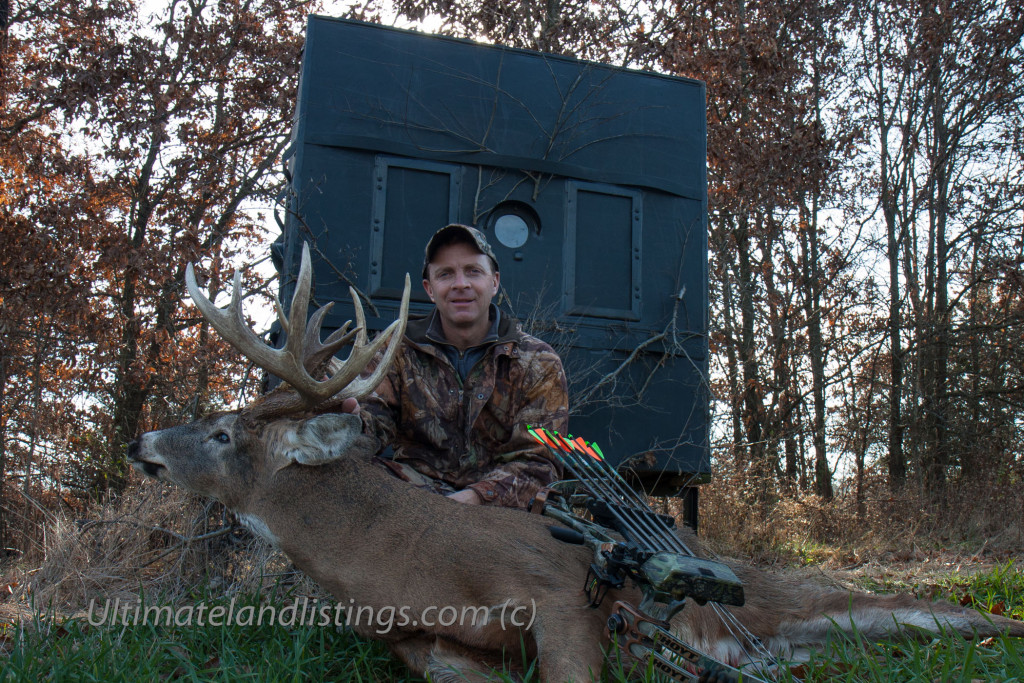Whitetail buck harvested out of Iowa Rack Shack Blind.